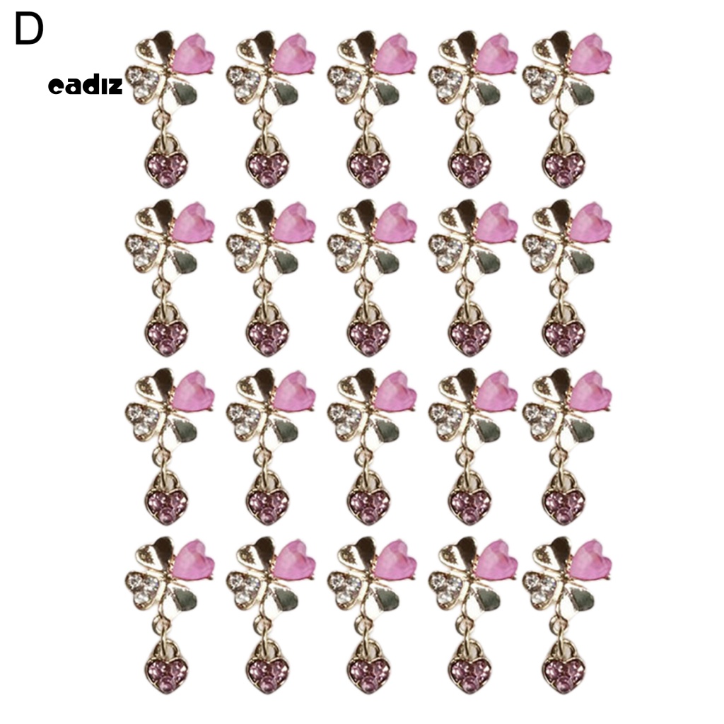 Bộ 20 Phụ Kiện Trang Trí Móng Tay Hình Cỏ 4 Lá Sang Trọng