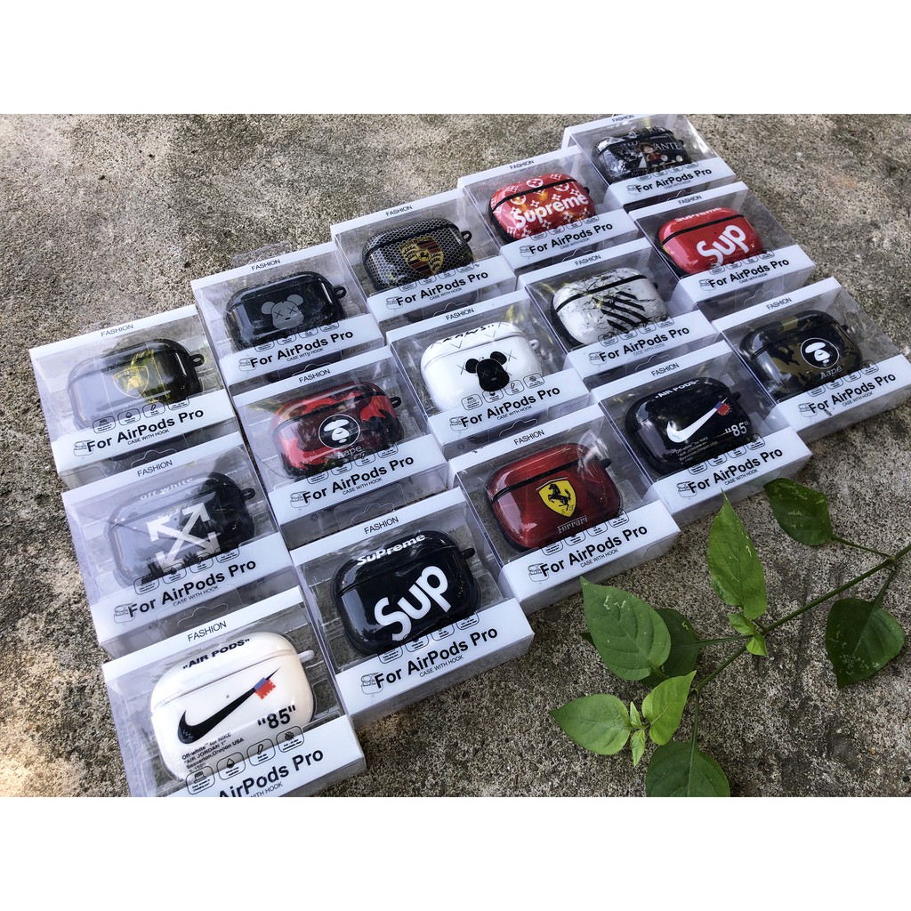 Vỏ bao airpod - Case airpod pro IMD Sup - Kaws- Ferrari - One piece ( tặng kèm móc) -Hồng Anh Case