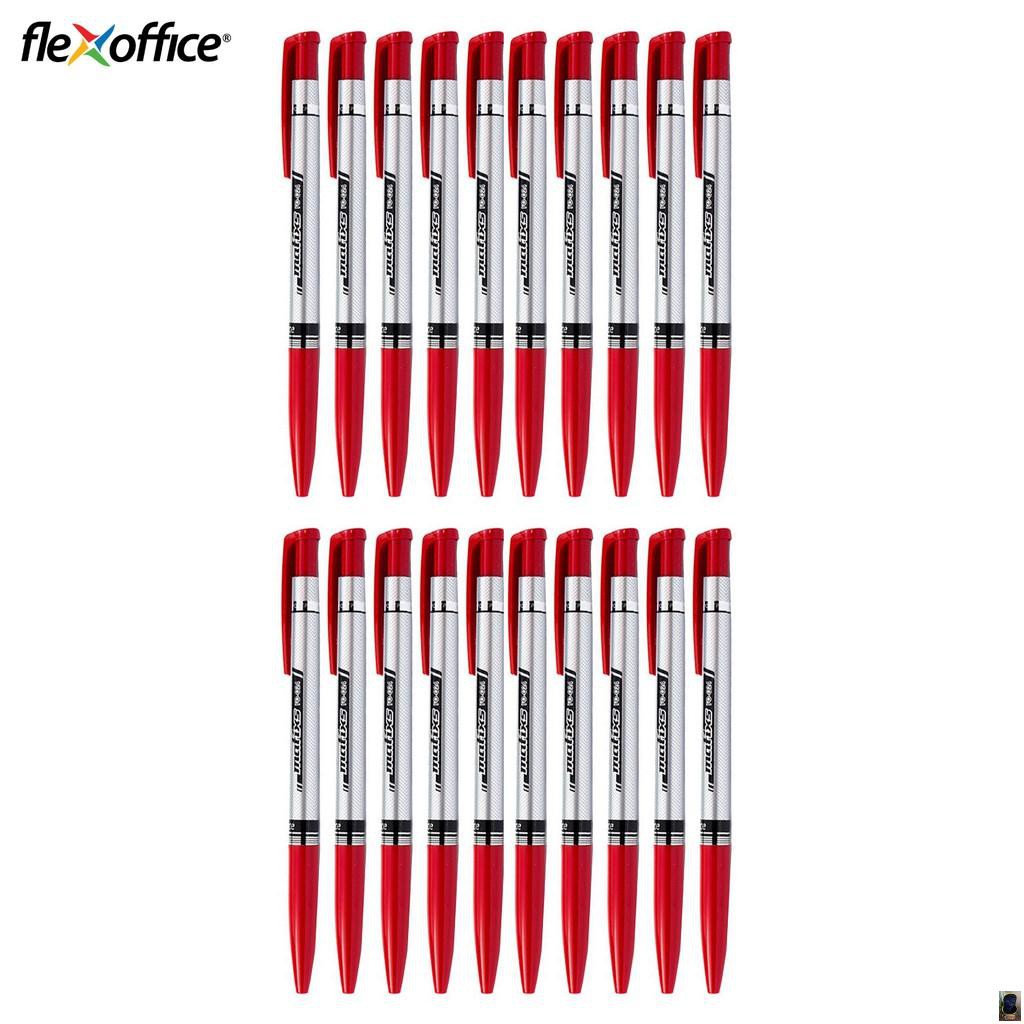 Hộp 20 cây Bút Bi Flexoffice FO-024 -CA//Ngòi--BPR-05/Xanh/Đỏ/Đen .