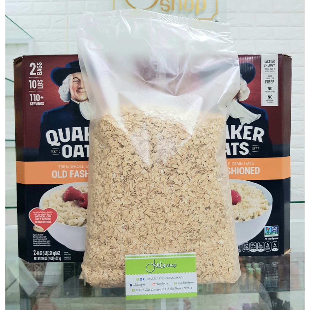 Yến mạch nguyên hạt cán dẹp Quaker Oats TÁCH THÙNG BỊCH 2.25KG