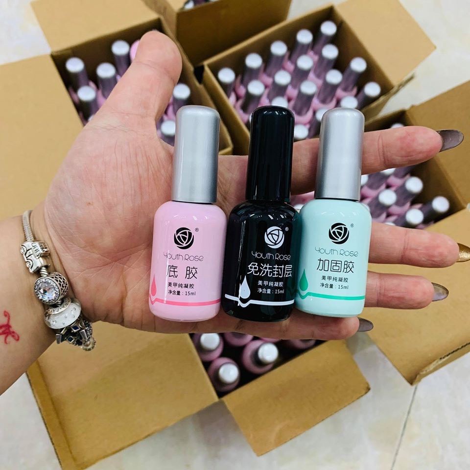 Base Top Cứng móng hoa hồng sơn bóng & bền cực tốt cho người làm nail