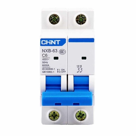 MCB Chint NXB-63 2P 6A 6KA|Aptomat tép (MCB) 2 pha 6A 6kA