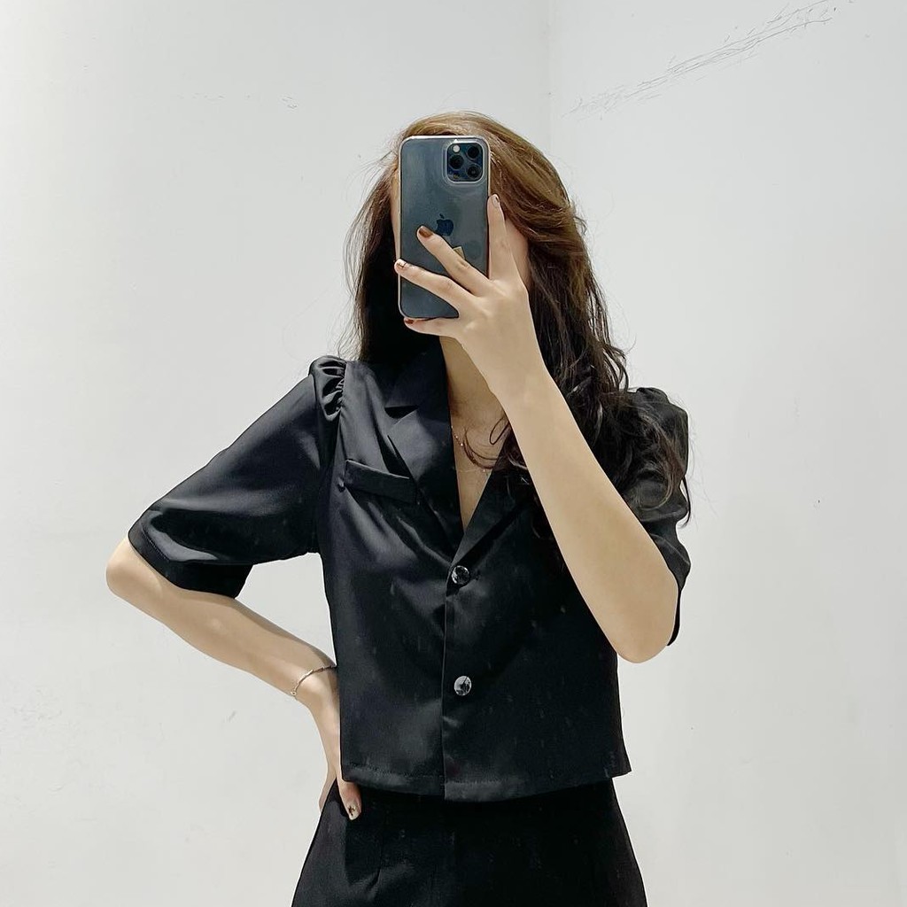 (FREESHIP) Áo Blazer croptop hàng xuất ulzzang