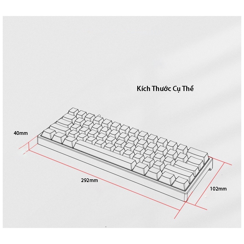 Bàn phím Led K401 tích hợp 61 Phím Nhỏ Gọn Với 3 Chế Độ Led chức năng Chơi Game, làm việc