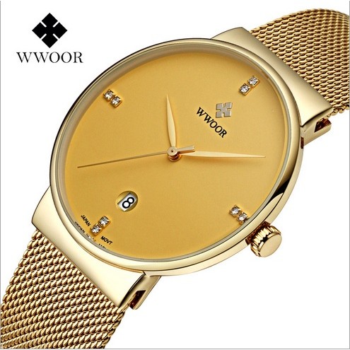 Đồng hồ nam dây lưới thép WWOOR 8018