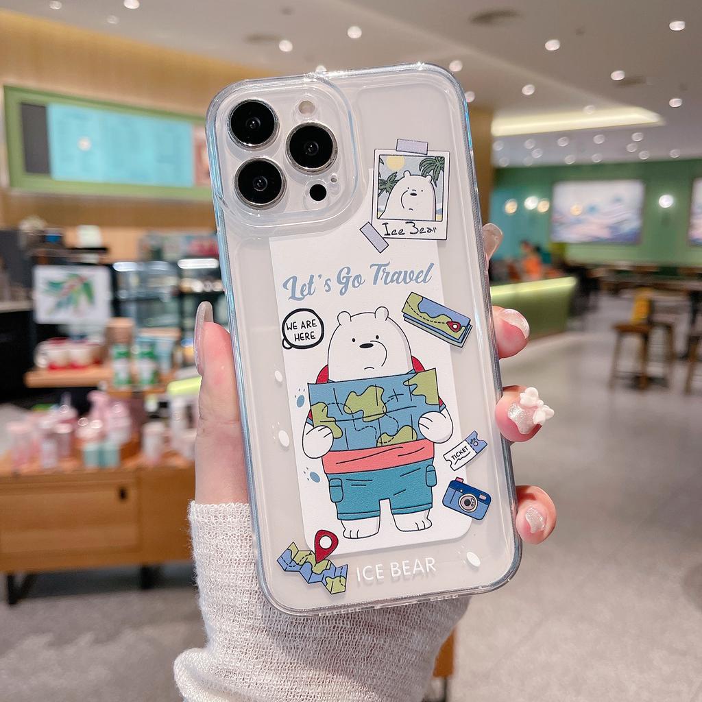 Ốp Điện Thoại Mềm Hình Gấu Trúc Hoạt Hình Cho iPhone 13promax 12 11 X XS Max 7 8 SE2020
