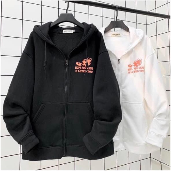 Áo KHOÁC Hoodie Hình Tim EVERYDAY 2 Màu Nam Nữ Ulzzang Unisex Kiểu Dáng Hàn Quốc Ulzzang