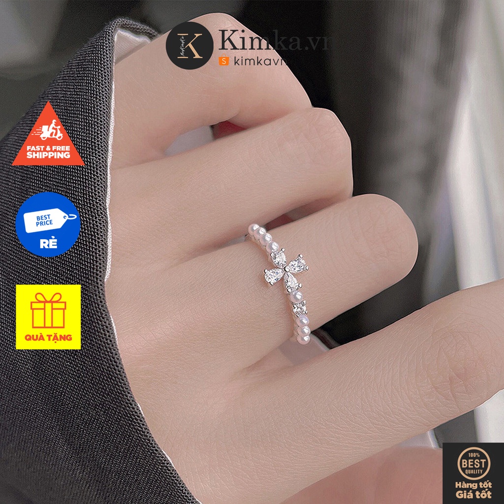 (0192) Nhẫn Đính  Bốn Lá Lấp Lánh Sang Trọng ✨