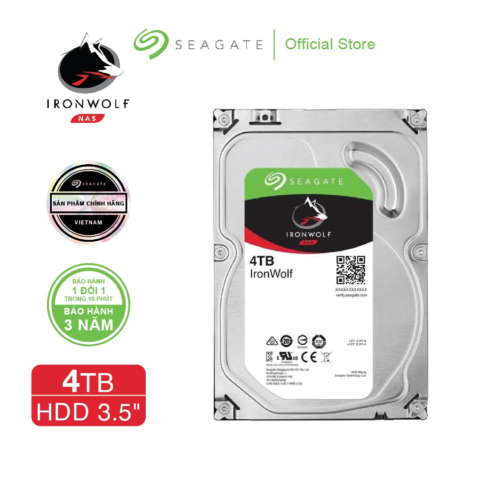 Ổ cứng HDD 3.5&quot; NAS SEAGATE Ironwolf 4TB SATA 5900RPM_ST4000VN008