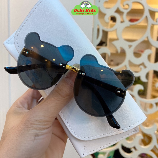 Kính trẻ em chống nắng, kính mát bé gái hình tai gấu thời trang đáng yêu Ochi Kids