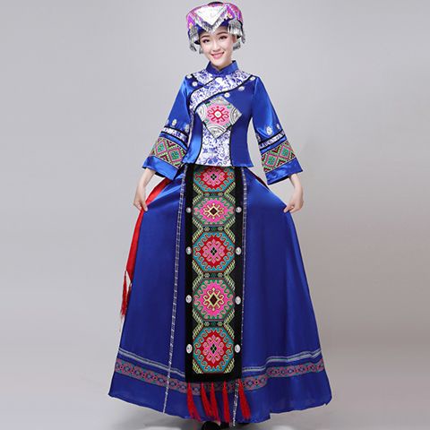 Bộ Đồ Hóa Trang Dân Tộc Phong Cách Mới Dành Cho Gia Đình Yunnan Guizhou Miao Miao Tuan Dân Tộc Eth