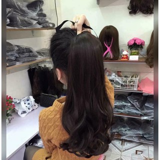 Tóc Giả Cột Đuôi Ngựa Xoăn Cao Cấp
