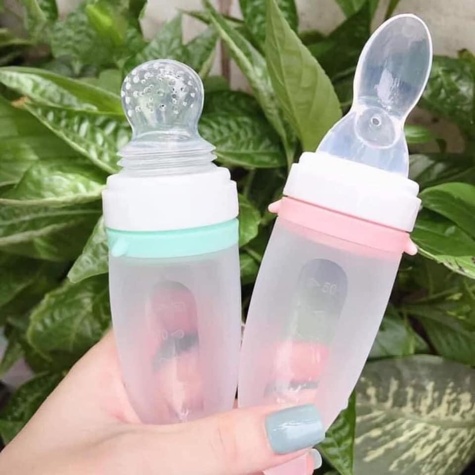 Bình thìa ăn dặm 2in1 kèm túi nhai cho bé yêu