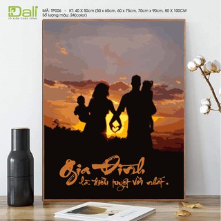 Tranh treo tường tự tô màu số hóa DALI Tranh Thư Pháp Gia Đình TP006