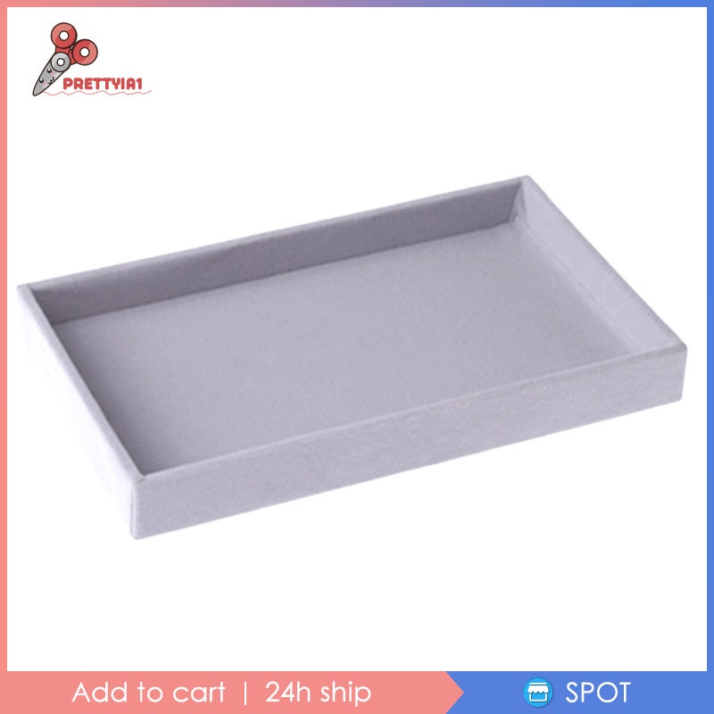 [Prettyia1] Khay Đựng Trang Sức Bằng Nhung Có Thể Xếp Chồng Lên Nhau (Màu Xám)