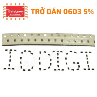 [100pcs] Điện trở dán 0603 5% các giá trị