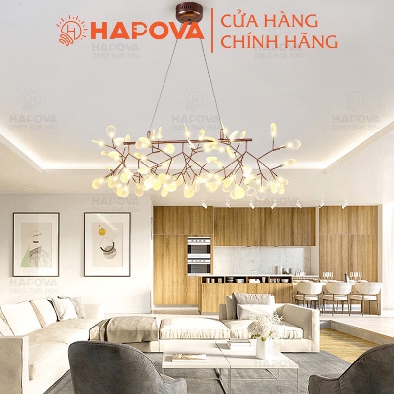Đèn trang trí, Đèn chùm Hera thanh dài 81 lá HAPOVA MINUS 8990/1000