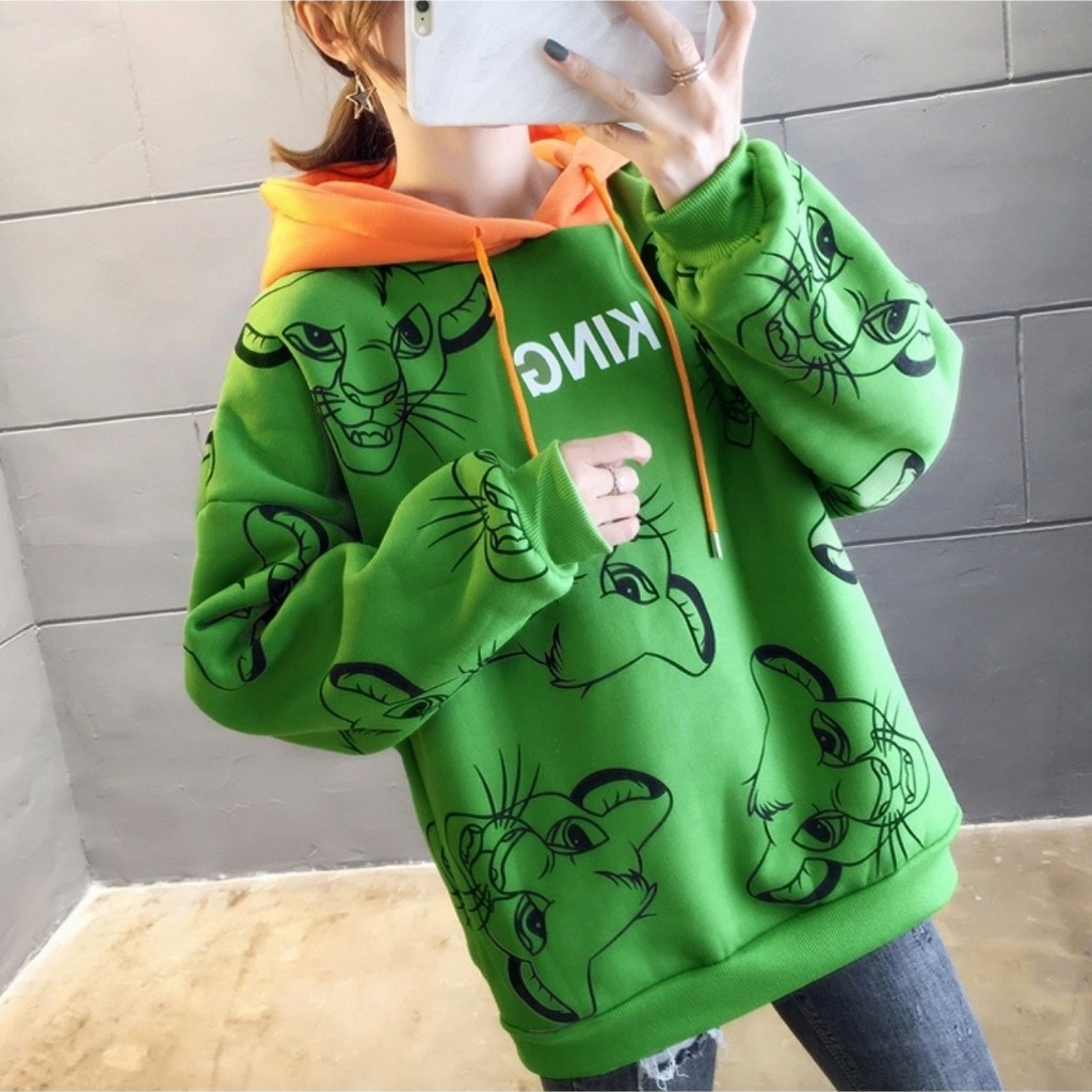 Áo Khoác Nỉ Hoodie KN13 In Hình Vua Sư Tử, Freesize Dưới 60kg | BigBuy360 - bigbuy360.vn