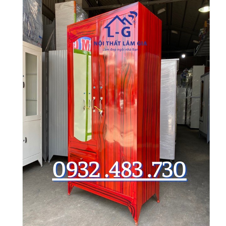 Tủ quần áo sắt sơn dầu cao 1m8 rộng 90cm màu xanh lá cây tại HCM | BigBuy360 - bigbuy360.vn