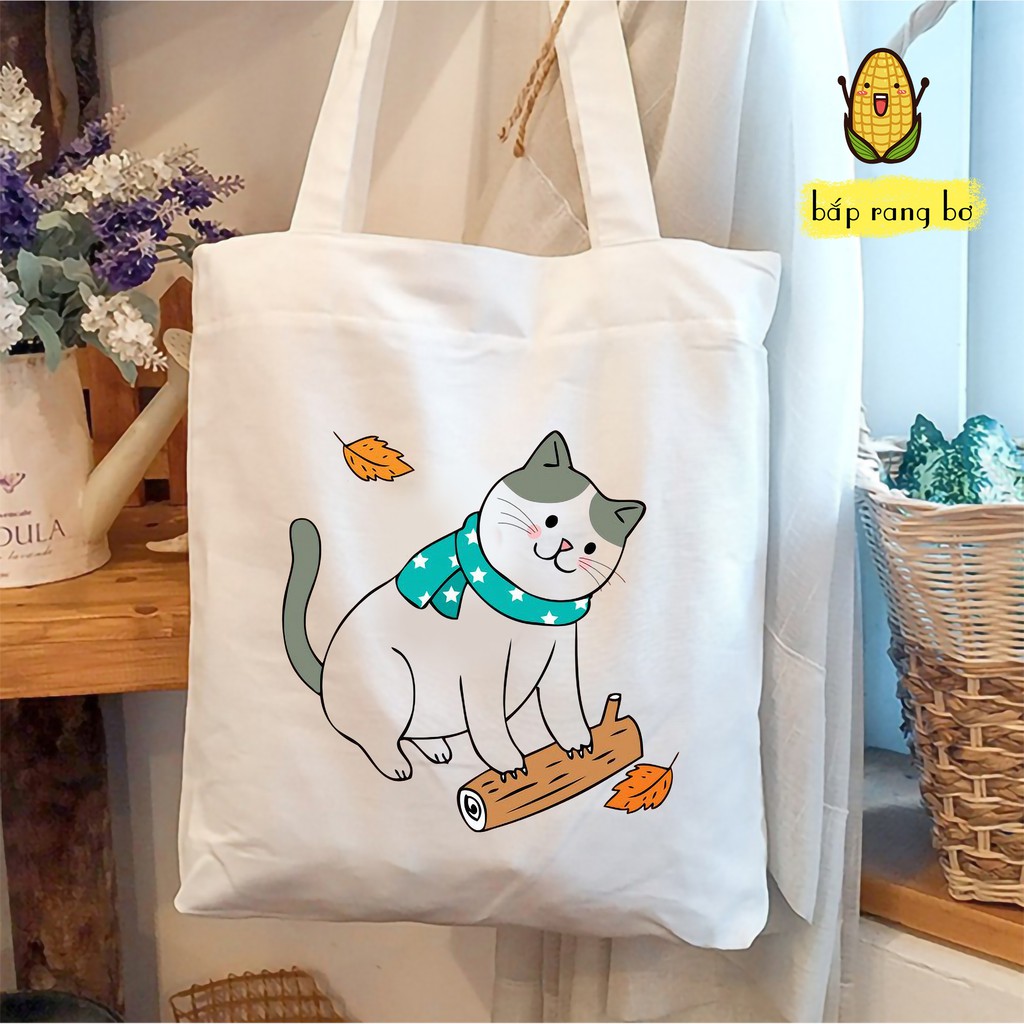 TÚI TOTE NHỮNG CHÚ MÈO [CÓ KHÓA] - VẢI DỆT CANVAS