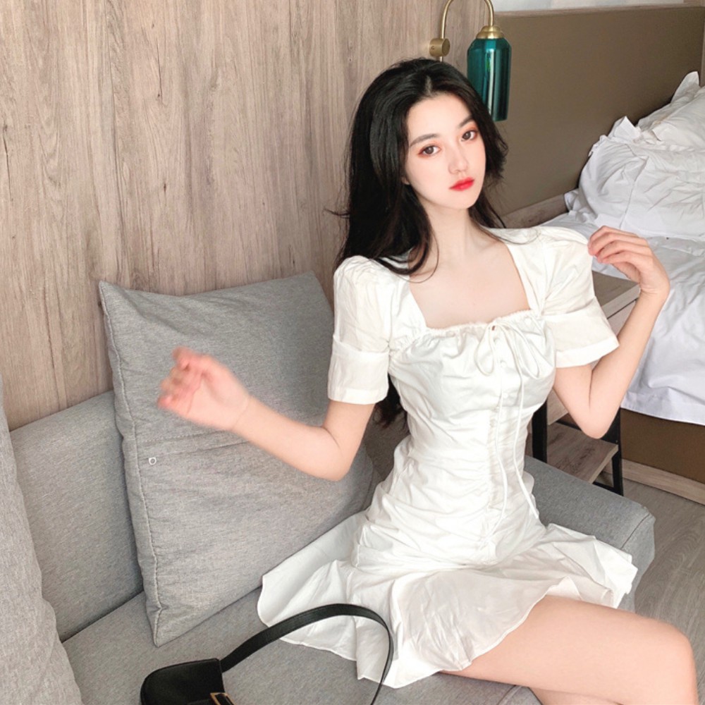 Váy nữ , đầm xòe tay phồng cổ vuông xinh xắn dành cho nữ ATILA SHOP | BigBuy360 - bigbuy360.vn