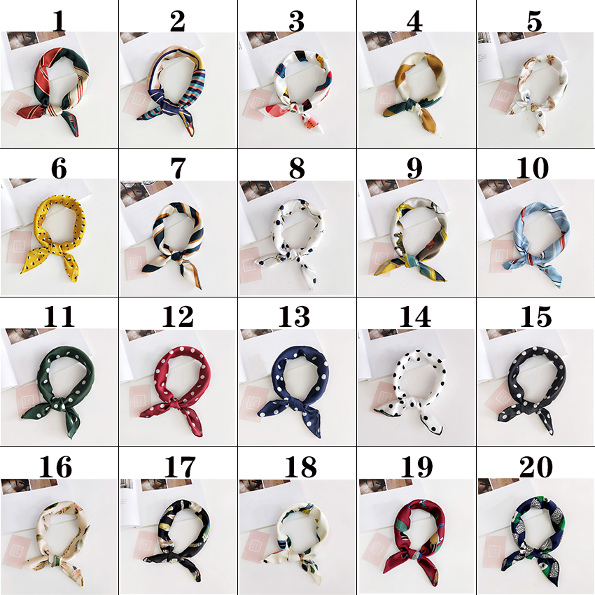 Parsimonus 1-20# Khăn Choàng Cổ Hình Vuông Bằng Lụa 50x50cm Wj1023