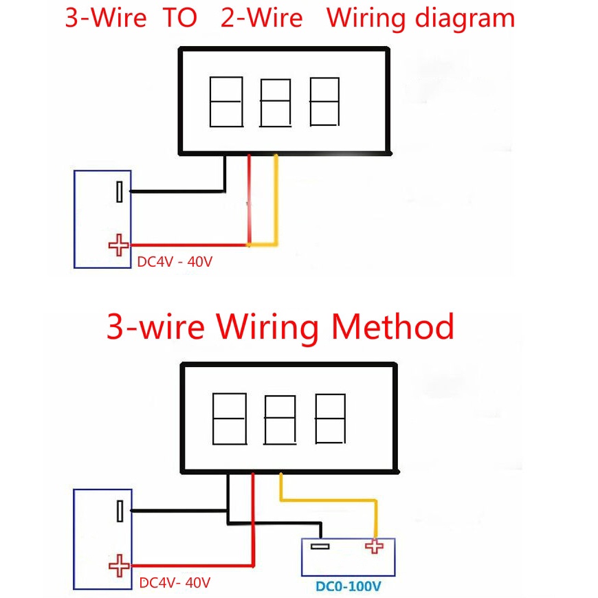 Vôn Kế Kỹ Thuật Số 3 Dây 0.28 Inch DC 0-100V Chất Lượng Cao