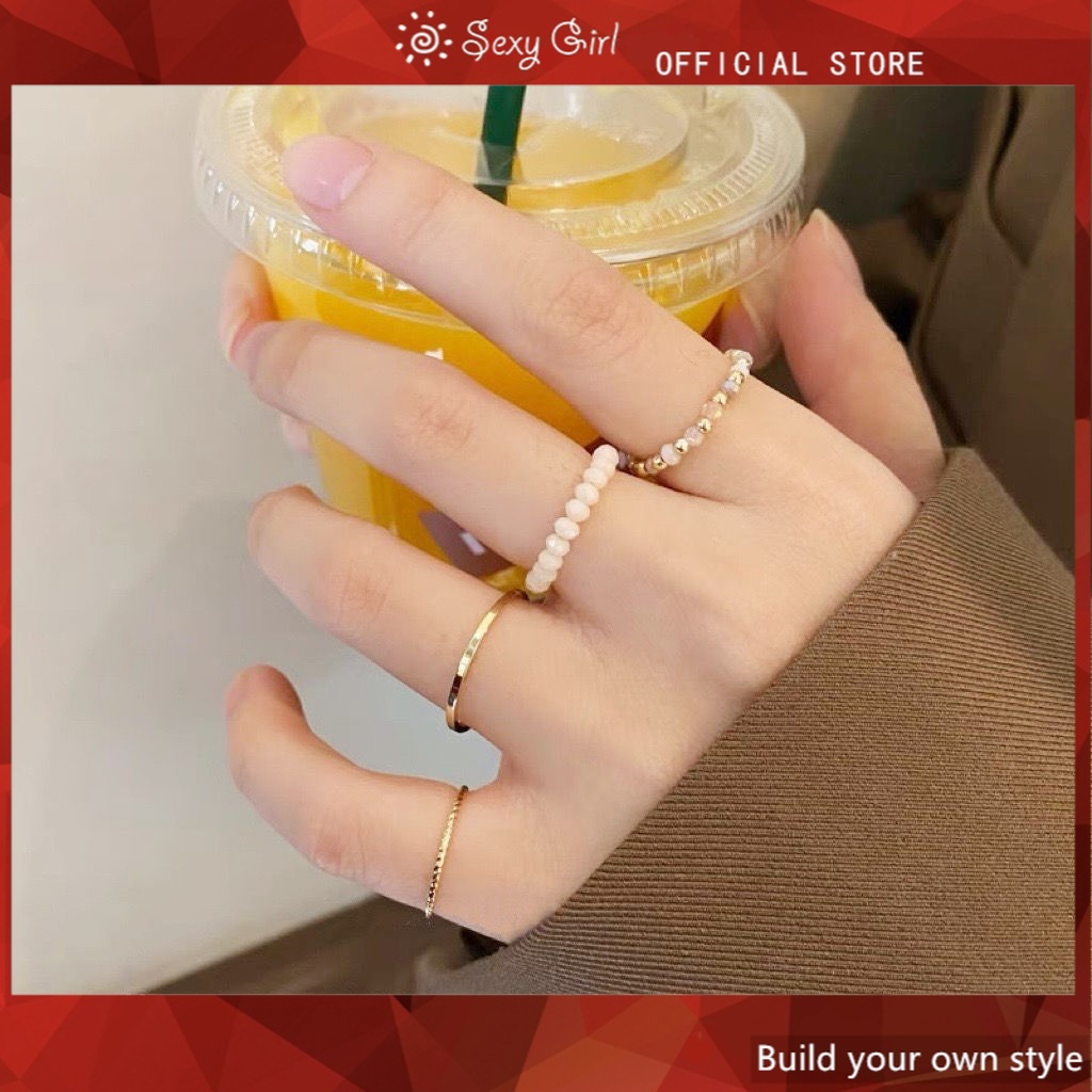 Nhẫn Đeo Tay Co Giãn Đính Hạt Pha Lê Giả Quyến Rũ Cá Tính Cho Nữ