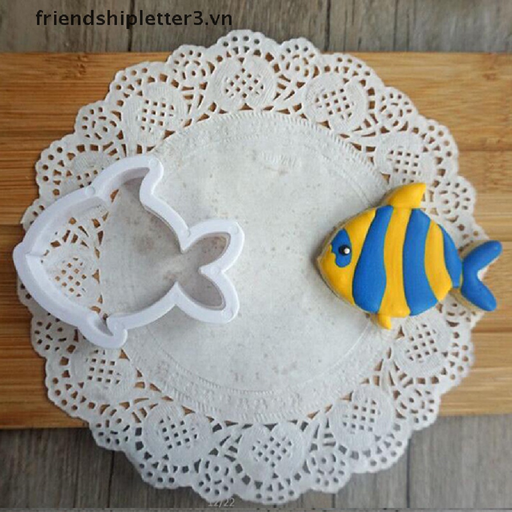 Bộ 8 Khuôn Cắt Bánh Quy Hình Bãi Biển / Cá Dễ Thương