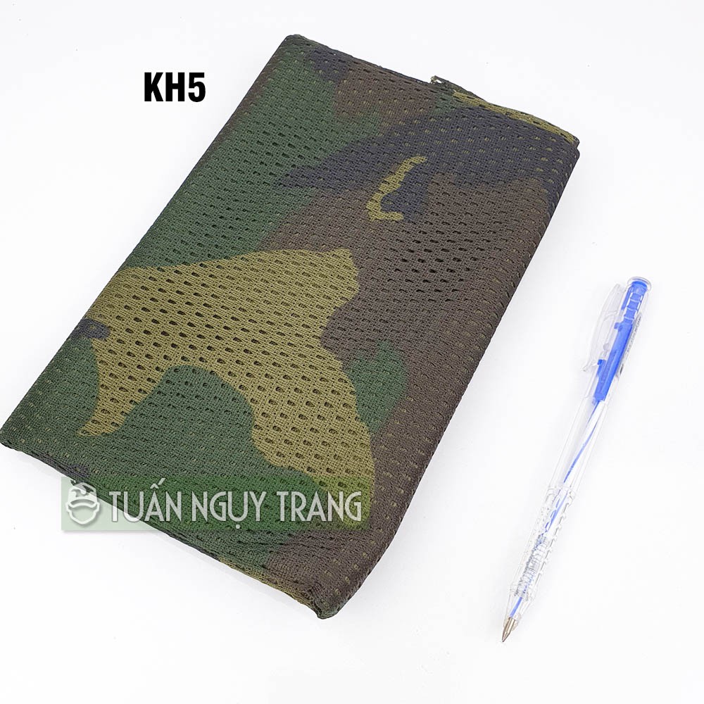 Vải ngụy trang camo quàng cổ thoáng khí chống nắng mùa hè, trùm đầu size 150 x 45cm