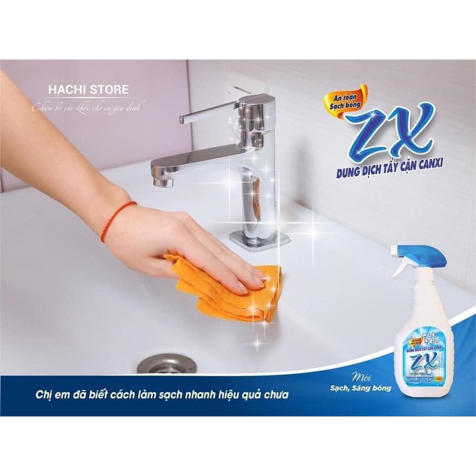 TẨY CẶN CANXI ZX chai xịt rửa 500ml đánh bay các vết ố vàng hay những vết bẩn khác trong ngôi nhà bạn - tẩy rửa nhà tắm