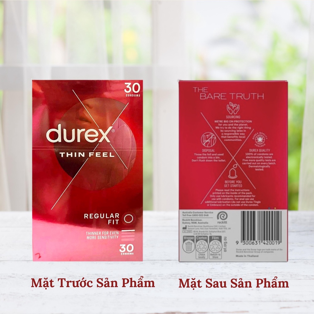Bao Cao Su Durex Minhchaustore Durex Bao Cao Su Chính Hãng Úc Hộp 30 Chiếc Siêu Mỏng Kéo Dài Thời Gian
