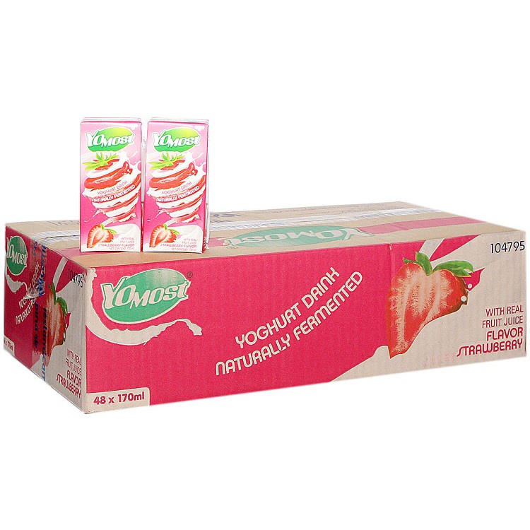(DÂU, CAM, VIỆT QUẤT, LỰU) Thùng sữa chua uống Yomost Đủ Vị 170ml (48 hộp)