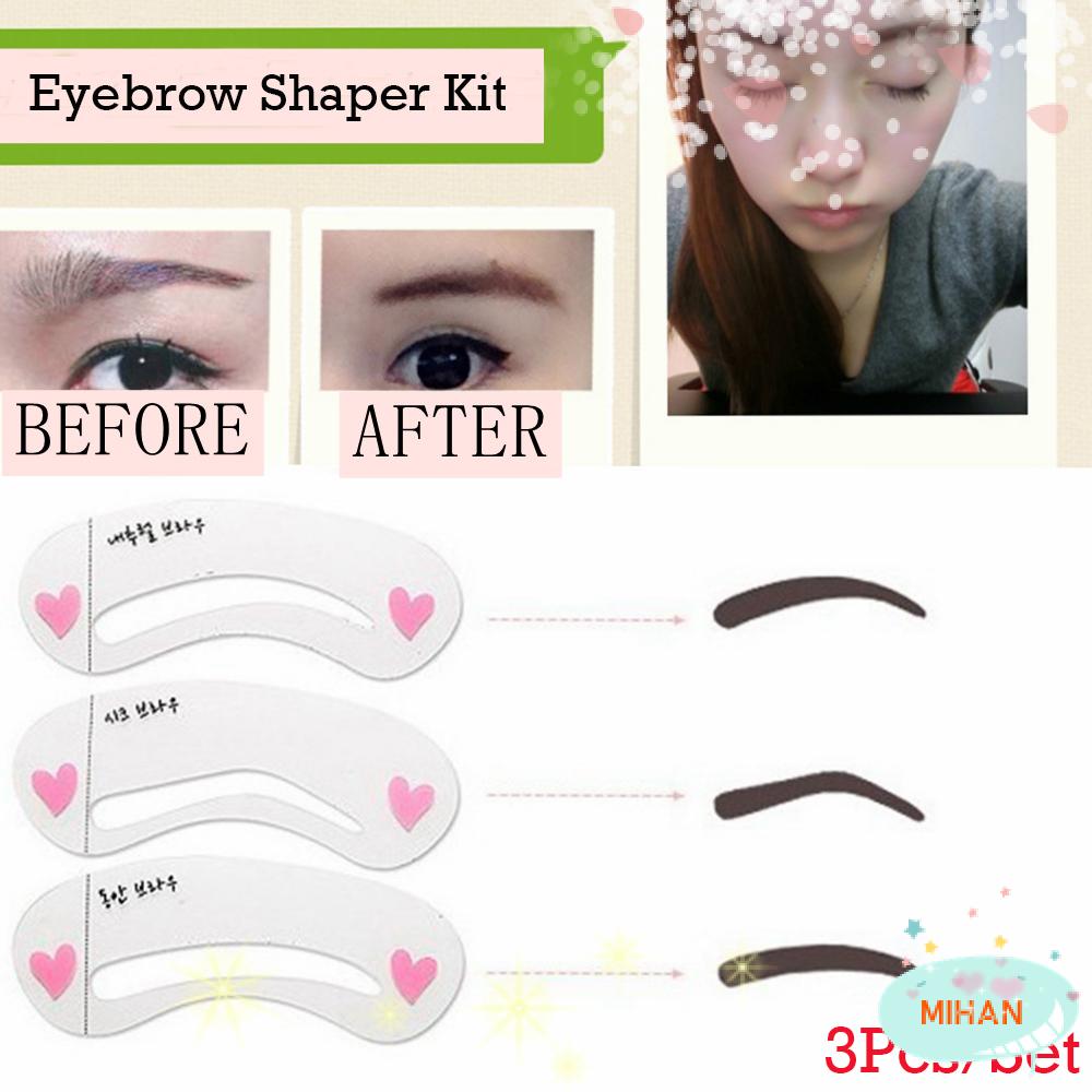 [Hàng mới về] Set 3 khuôn kẻ mày dễ dàng nhanh chóng có thể tái sử dụng tiện dụng Mihan1