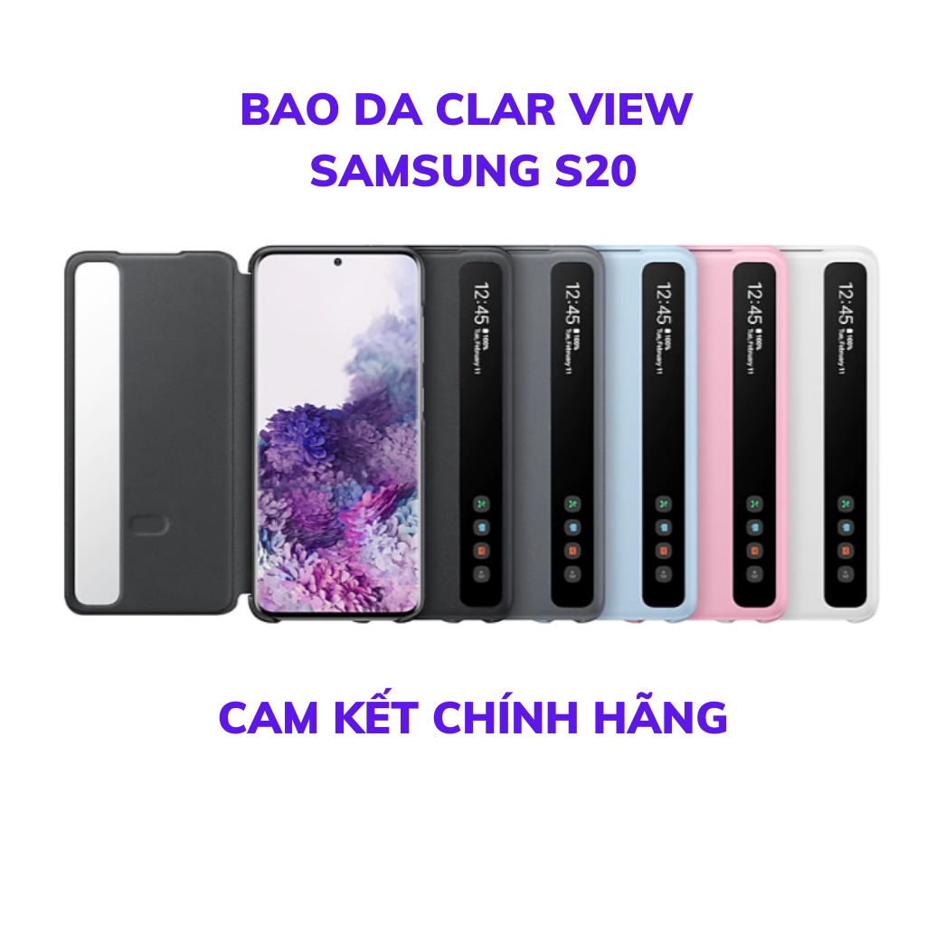 Bao Da Clear View Samsung S20 ✅Vuốt Trả Lời ✅Chống Sốc ✅Màn Led Thông Báo Cuộc Gọi