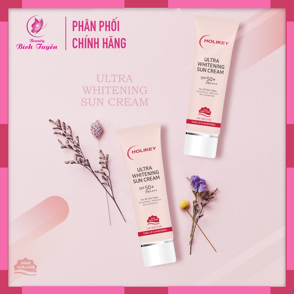 Kem Chống Nắng HOLIKEY ULTRA WHITENING SUN CREAM - Chống Nắng Vật Lý Kiềm Dầu BT Cosmetic