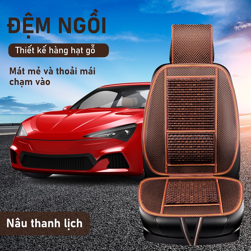 Bọc Ghế Ô Tô Massage Lưng Lót ghế ô tô hạt gỗ cao cấp chống nóng massage lưng