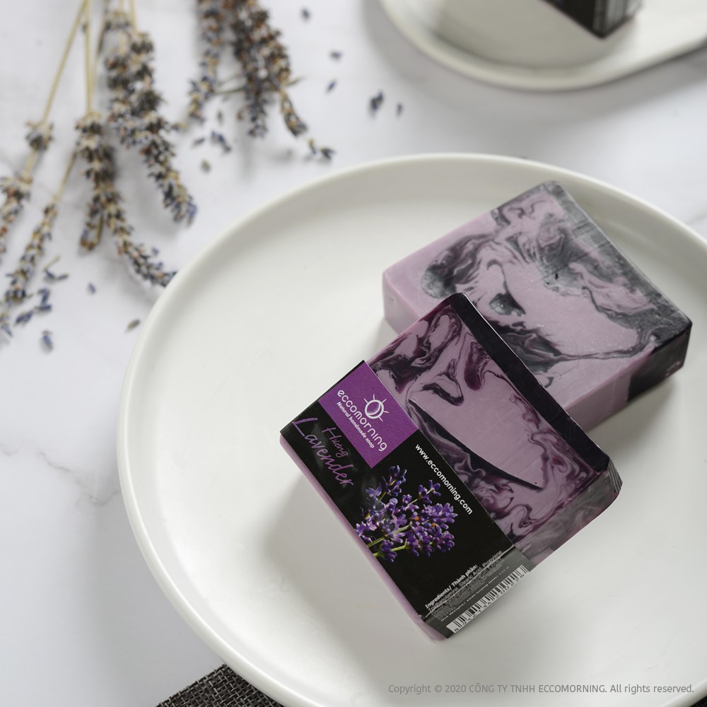 Xà Bông Thiên Nhiên Handmade eccomorning Hình Vuông Hương Oải Hương - Lavender Soap | BigBuy360 - bigbuy360.vn