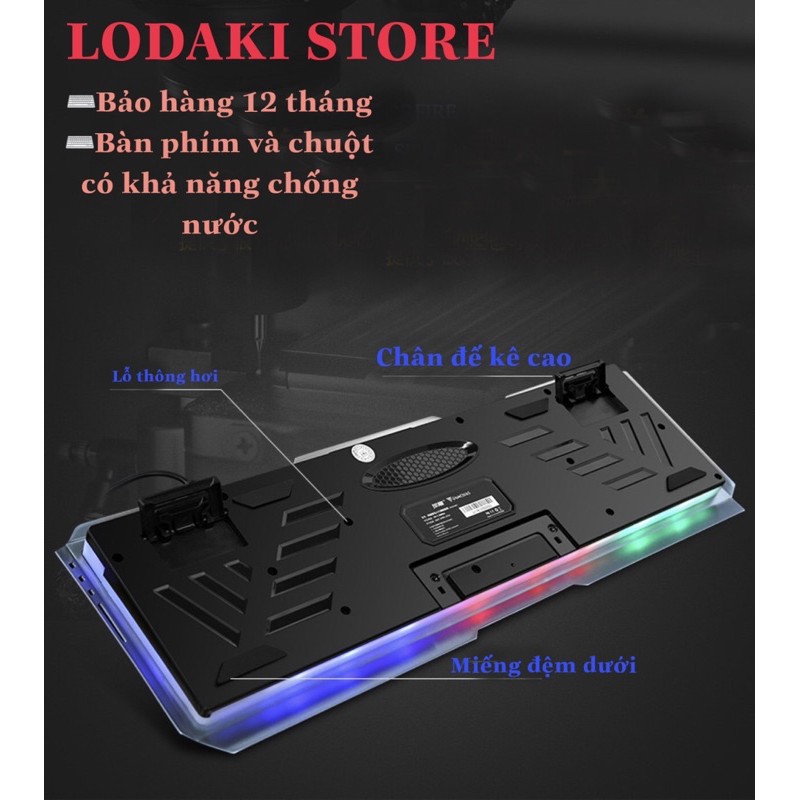 Bộ bàn phím cơ+Chuột Gaming có dây tích hợp chuyên dụng có đèn ned nền