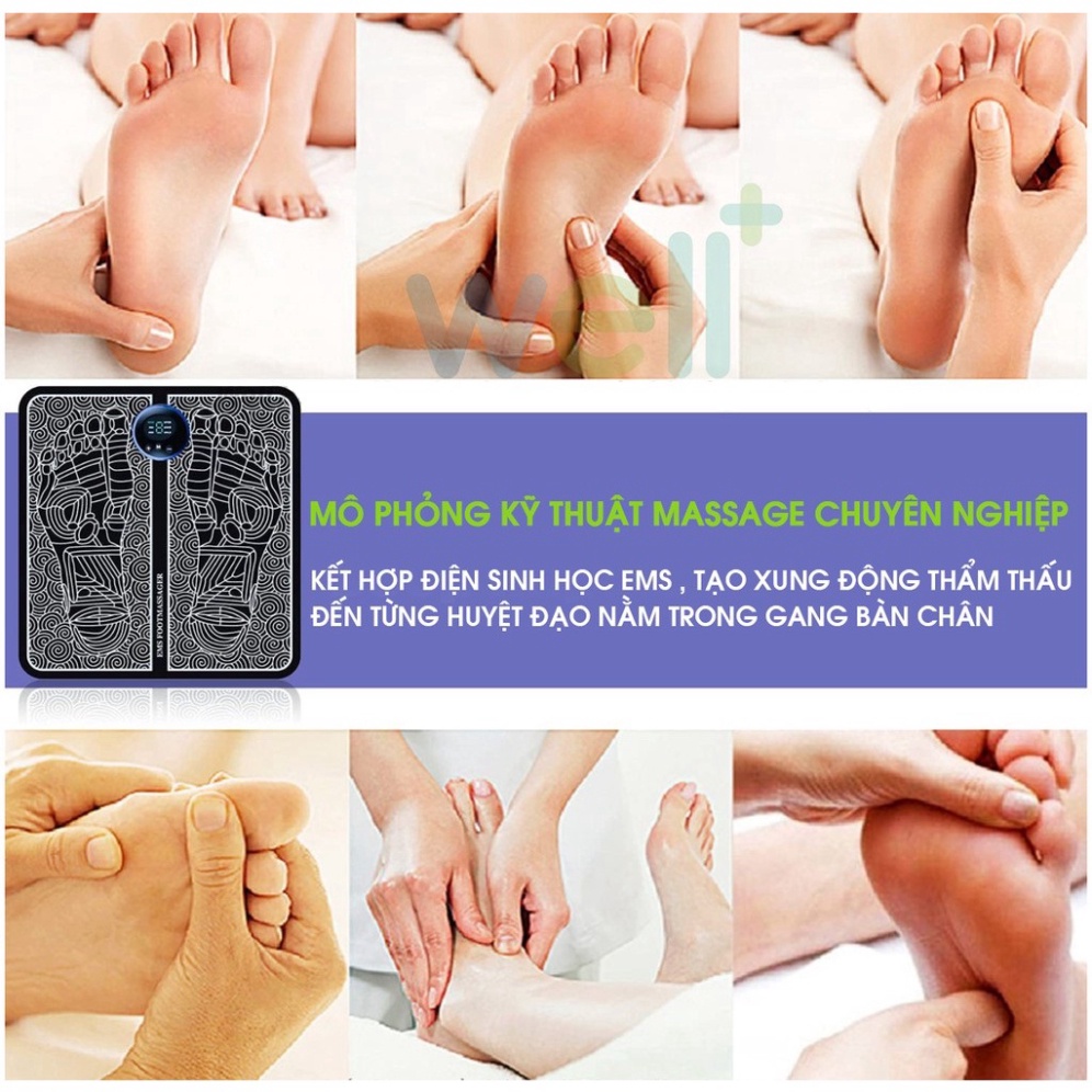 Thảm massage chân EMS FREESHIPCó Màn Hình Hiện Thị giúp lưu thông khí huyết, Giảm đau mỏi chân,Chăm sóc sức khỏe
