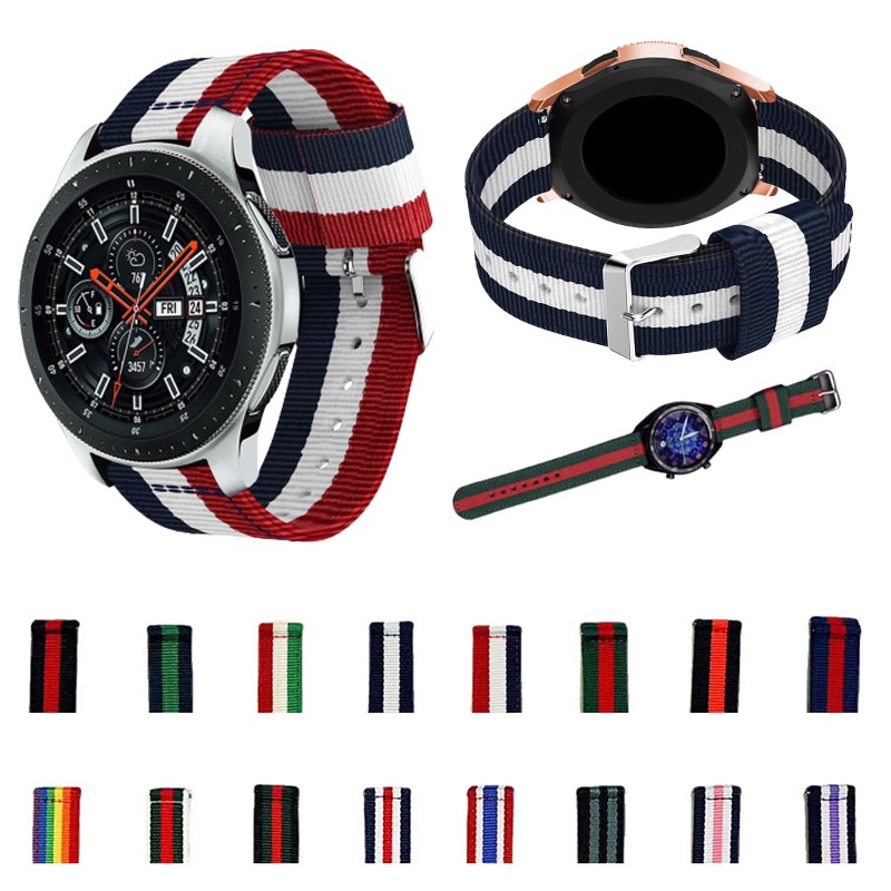 Dây Đeo Tay 20mm 22mm Thay Thế Bằng Vải Dù Nylon Cho Đồng Hồ Samsung Galaxy Watch 46mm Galaxy Watch Active 2