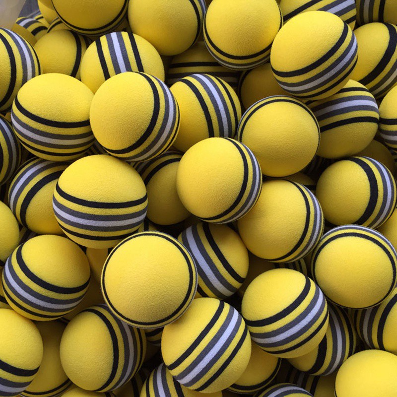 50Pcs/Bag Eva Foam Golf Product Yellow Sponge Indoor Golf Practice Ball