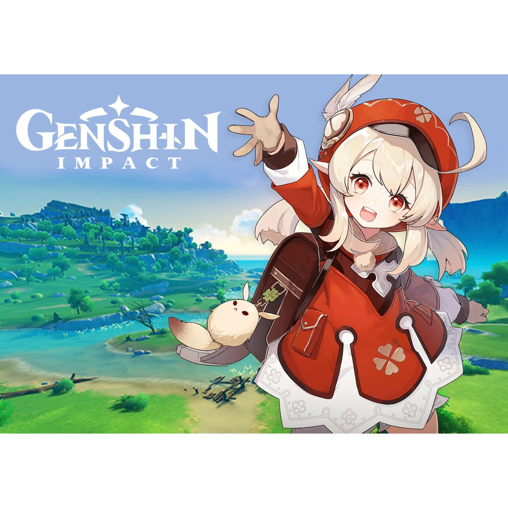 Poster nhân vật game Genshin Impact, Background Bờ biển Flacon, Khổ A3 Tùy Chon Full nhân vật, Màu đẹp