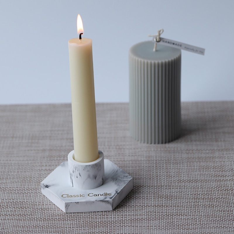 Khuôn Làm Giá Đỡ Nến Hình Lục Giác / Tròn / Tròn Bằng Silicon Đa Năng Tiện Dụng