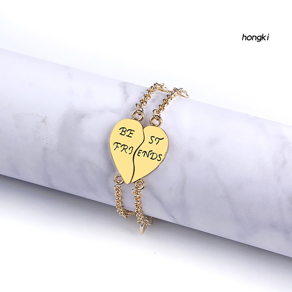 Set 2 vòng tay hình trái tim làm quà tặng cho bạn bè