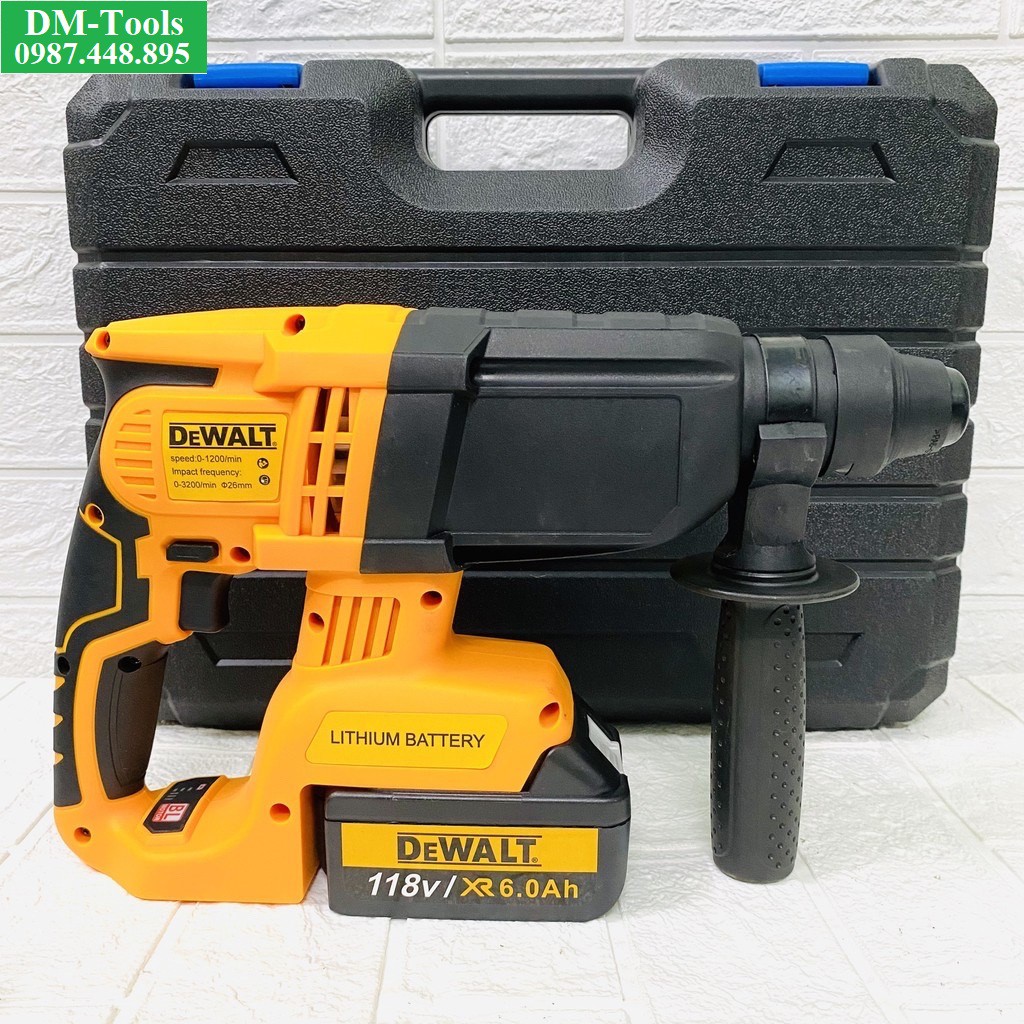 Máy Khoan Bê Tông Dùng Pin DeWaLT 118v - Loại Động Cơ Ko Chổi Than