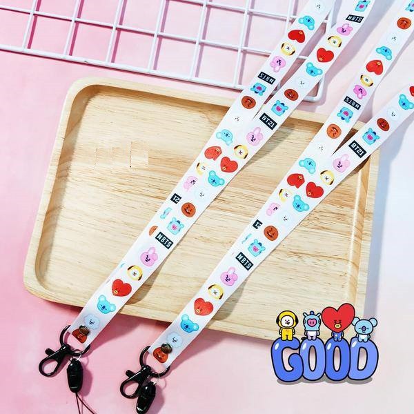 Strap/Dây đeo thẻ/điện thoại idol MZ BT21 Tata Chimmy Cooky