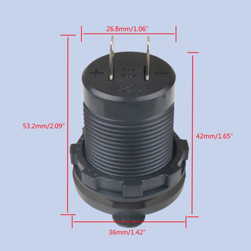 Tẩu Sạc Nhanh 4 2A Hai Cổng USB Có Màn Hình Hiển Thị Điện Áp 12-24V Cho Xe Hơi / Tàu Thuyền