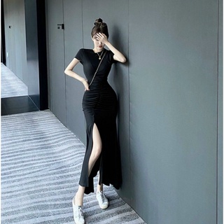 ĐẦM MIDI THUN XẺ ĐÙI (KÈM VIDEO HÌNH THẬT)