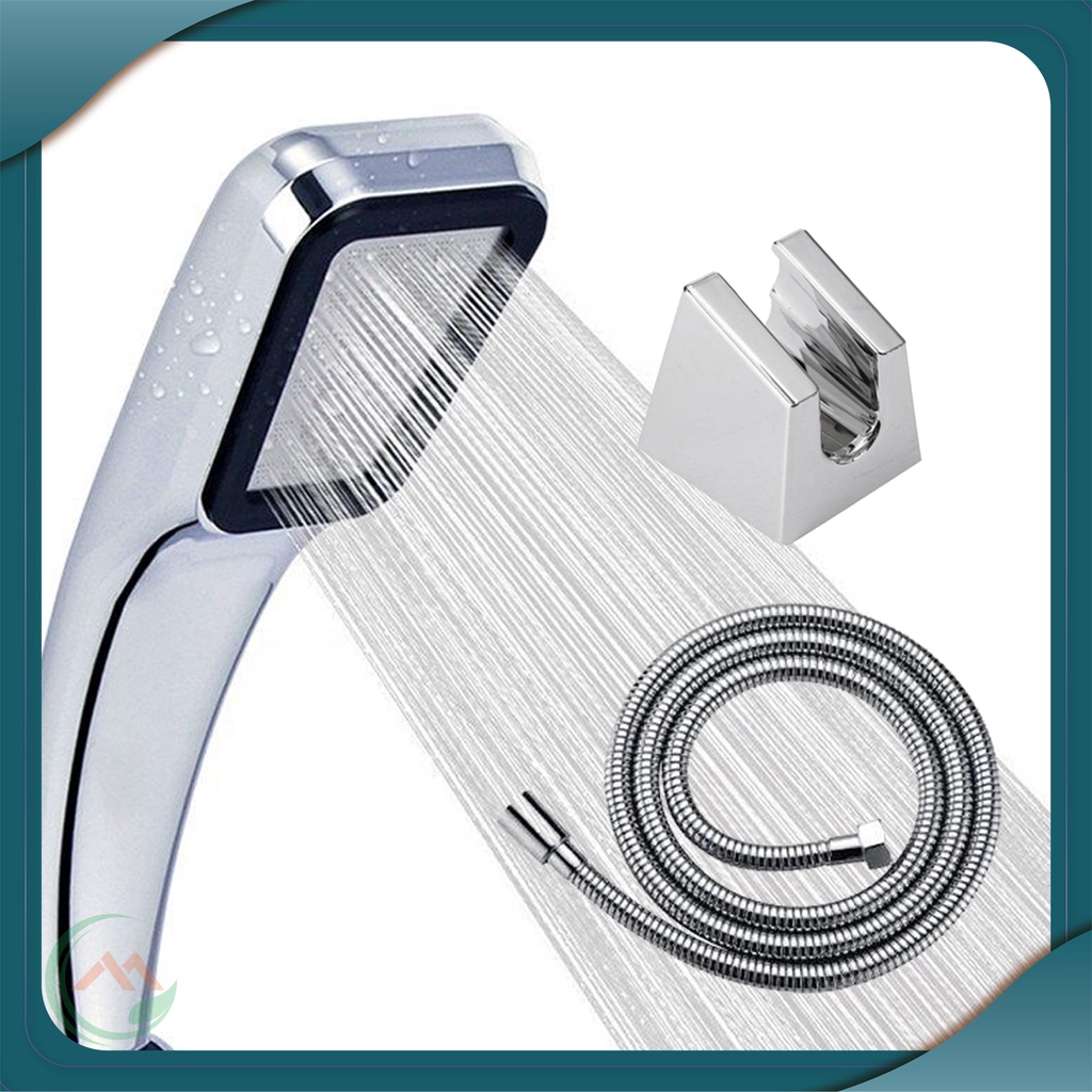 [ Có Video ] Bộ tay sen tắm vòi sen tăng áp vuông nhựa ABS mạ Crom mặt inox 304 chống rỉ sét thế hệ mớ , đủ bộ tay+dây+c